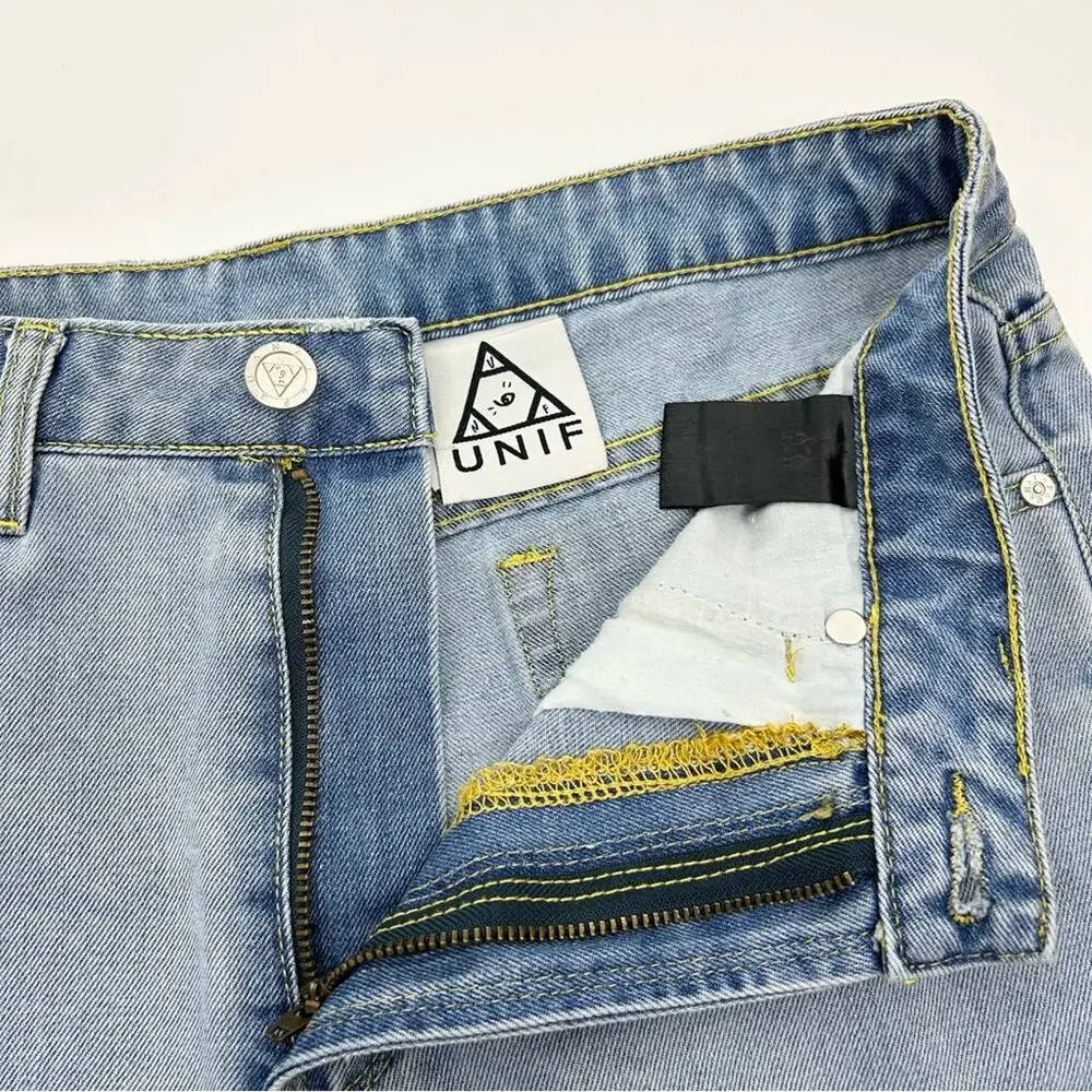 UNIF‎ Light Wash Denim Shorts Distressed Indie Size 26